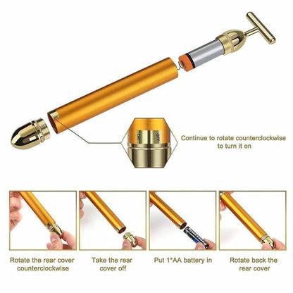 24K Gold Facial Massage Roller || SlimVelli™
