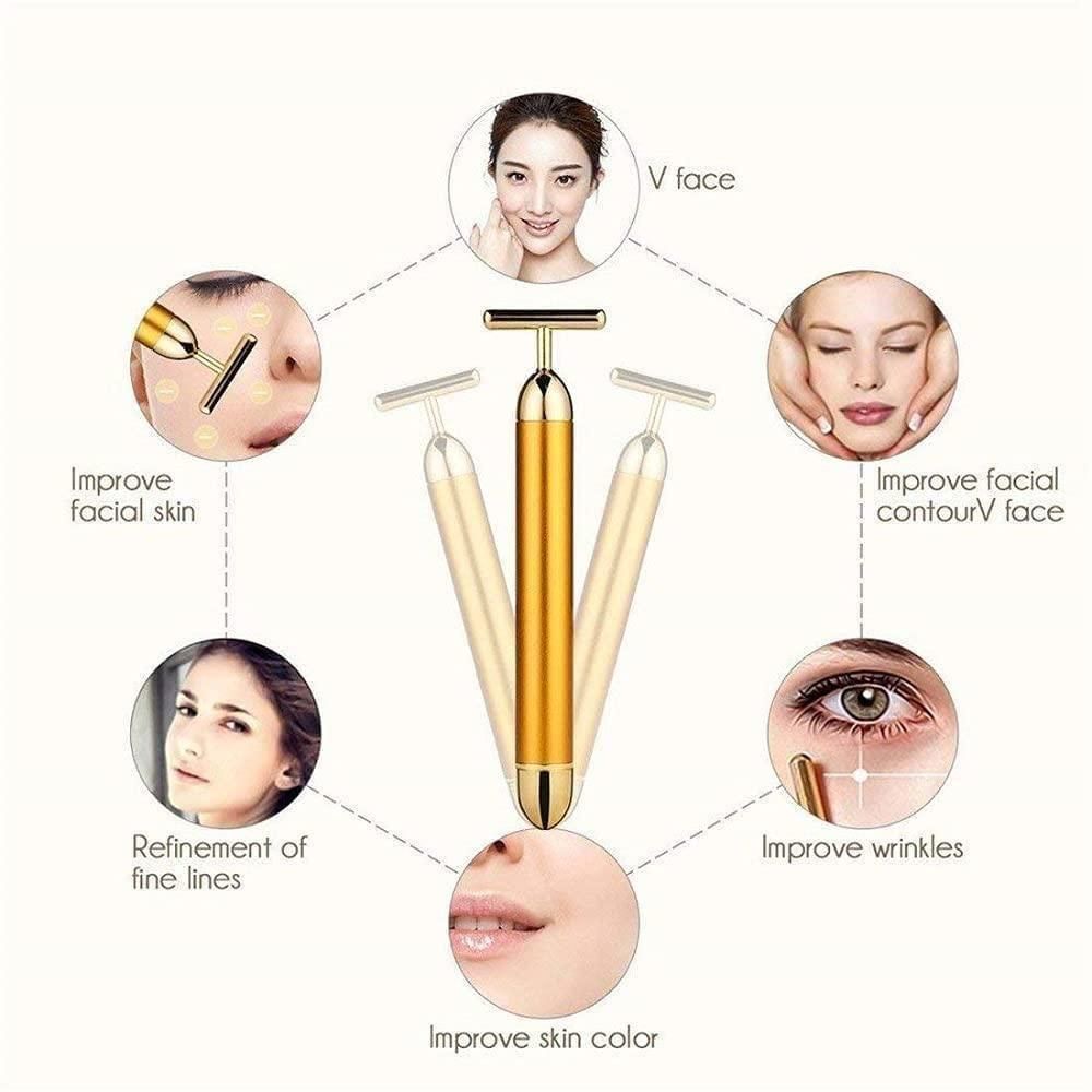 24K Gold Facial Massage Roller || SlimVelli™