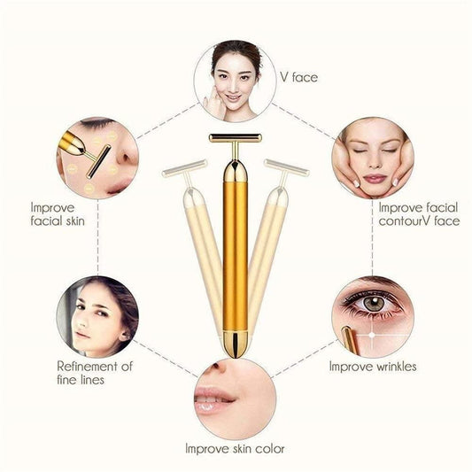 24K Gold Facial Massage Roller || SlimVelli™